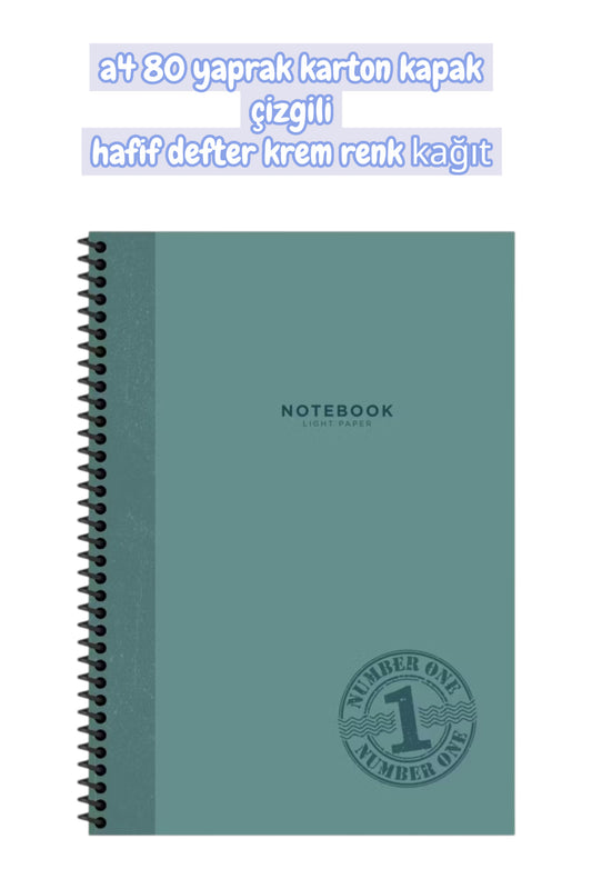 a4 80 yaprak karton kapak çizgili hafif defter krem renk kağıt