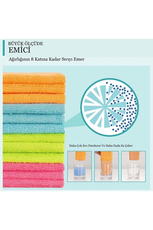 Mikrofiber Bez 8 Li Kenarları Overloklu 1.kalite Ürün 8 Adet