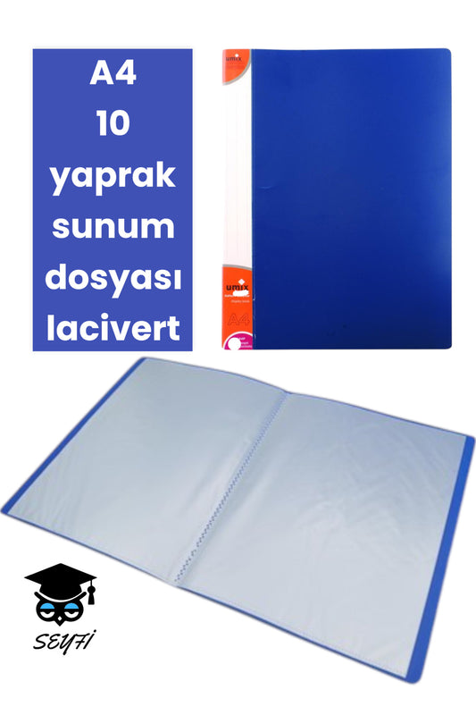 A4 10 yaprak sunum dosyası lacivert