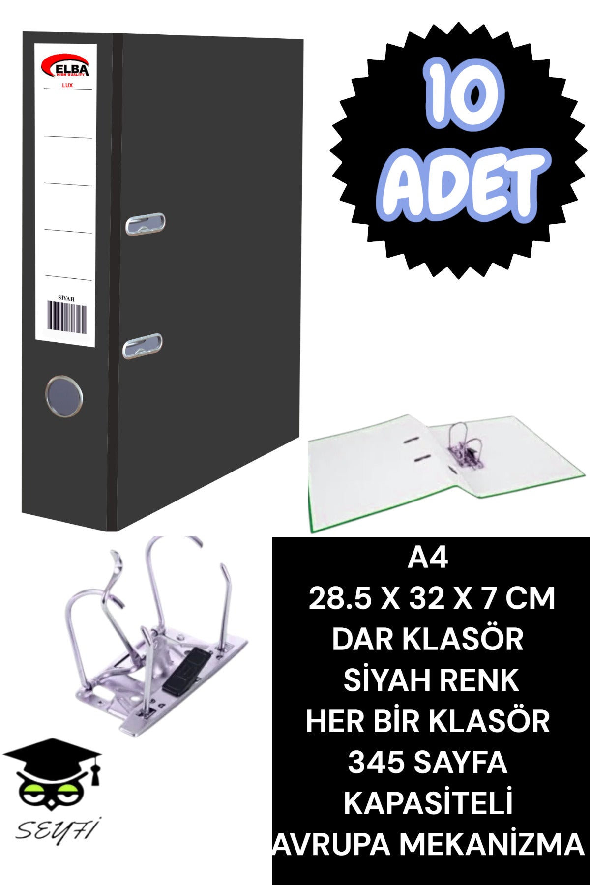 A4 OFİS KLASÖRÜ BÜRO EVRAK DÜZENLEYİCİ KLASÖR ÇİFT METAL HALKA AVRUPA MEKANİZMA