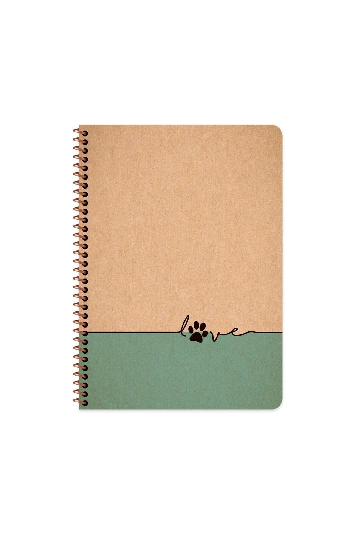 20x28 Cm 100 Sayfa Çizgisiz Telli Defter Kraft Kapak 70 Gr Krem Rengi Kağıt
