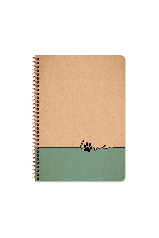 20x28 Cm 100 Sayfa Çizgisiz Telli Defter Kraft Kapak 70 Gr Krem Rengi Kağıt