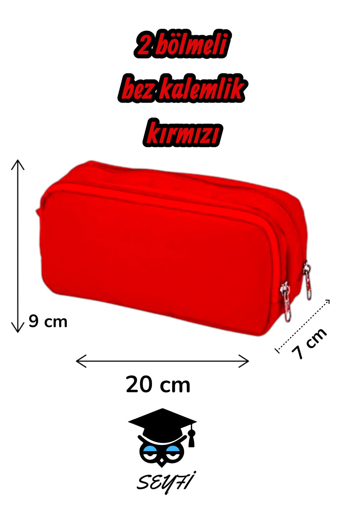 2 bölmeli kalemlik kırmızı