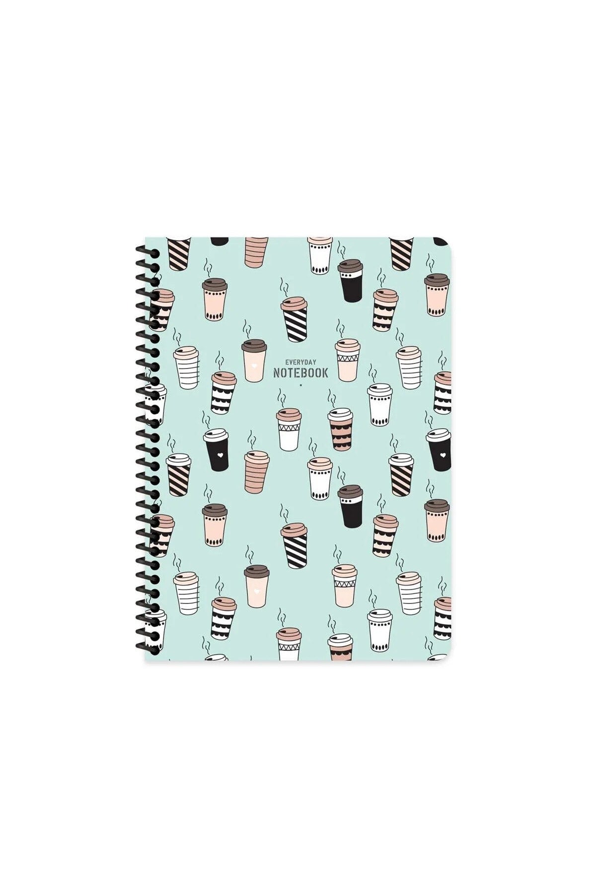 ÇİZGİLİ 16x22 CM 80 YAPRAK KARTON KAPAK TELLİ DEFTER 60 GRAM BEYAZ SAYFA COFFEE
