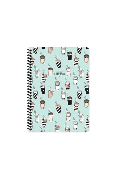 ÇİZGİLİ 16x22 CM 80 YAPRAK KARTON KAPAK TELLİ DEFTER 60 GRAM BEYAZ SAYFA COFFEE