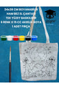 34x38 CM BOYANABİLİR HAM BEZ EL ÇANTASI TEK YÜZEY BASKILIDIR 6 RENK X 15 CC AKRİLİK BOYA 1 FIRÇA