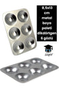 Metal Boya Paleti dikdörtgen 8,5x13 cm 6 Gözlü