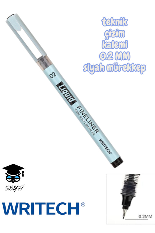 teknik çizim kalemi siyah mürekkep drawing pencil metal klips çelik uç