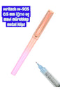 writech W-905 ROLLER kalem 0,5 MM KALEM MAVİ mürekkep metal klips krem pembe