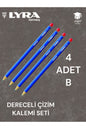 DERECELİ ÇİZİM KALEMİ SETİ 4 ADET KURŞUN ÇİZİM KALEMİ LYRA ROBİNSON ALMANYA ÜRETİM