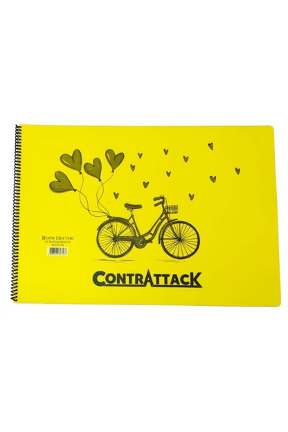 3 Adet Plastik Kapak Spiralli Resim Defteri 35 X 50 Cm 20 Yaprak