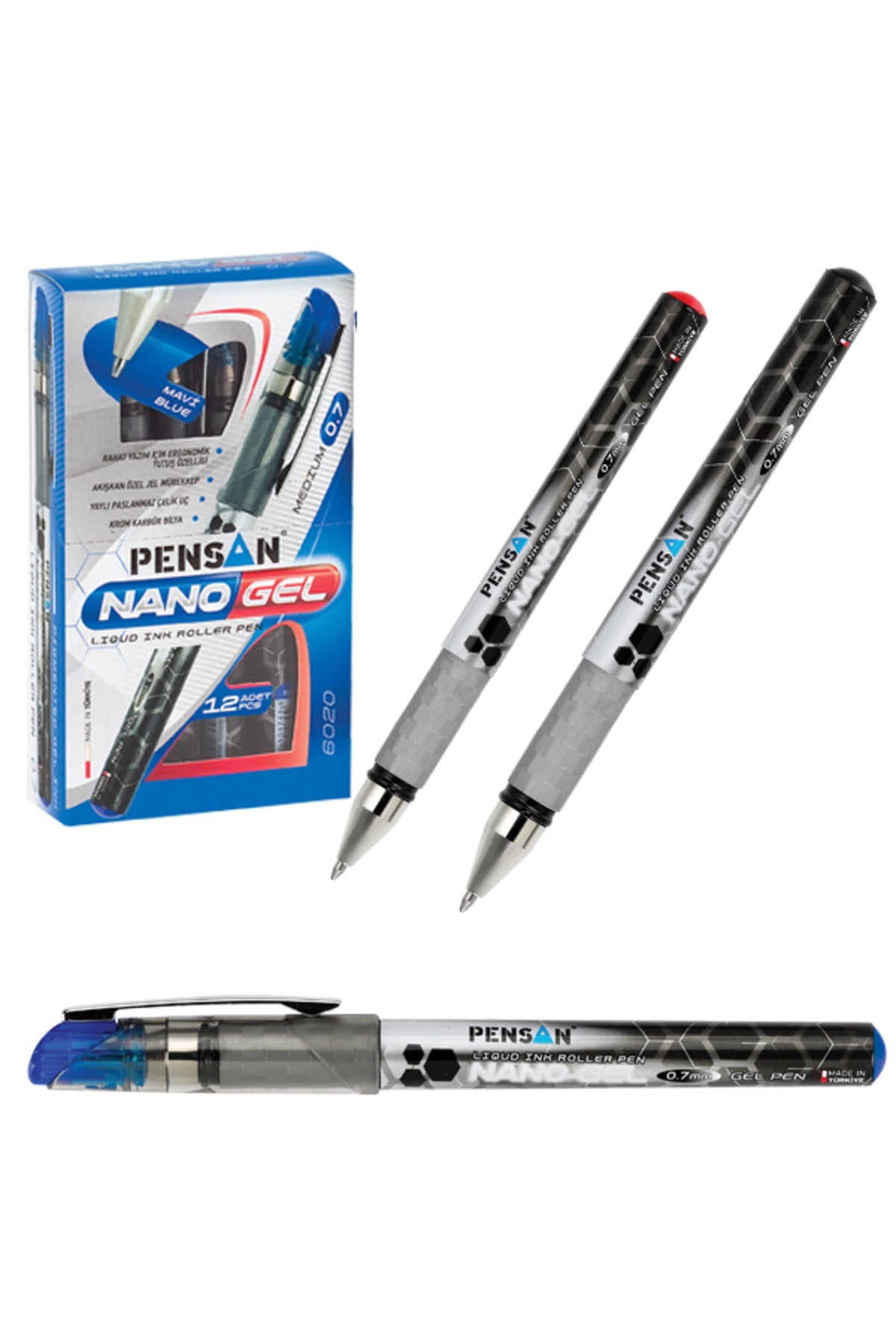 Roller Kalem Nano Jel 0,7 MM Kırmızı (12 li sadece kırmızı)