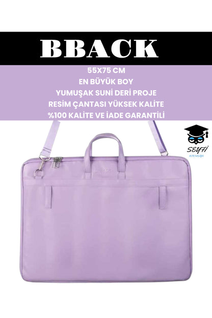 55X75 CM YUMUŞAK SUNİ DERİ PROJE-RESİM ÇANTASI YÜKSEK KALİTE %100 KALİTE VE İADE GARANTİLİ