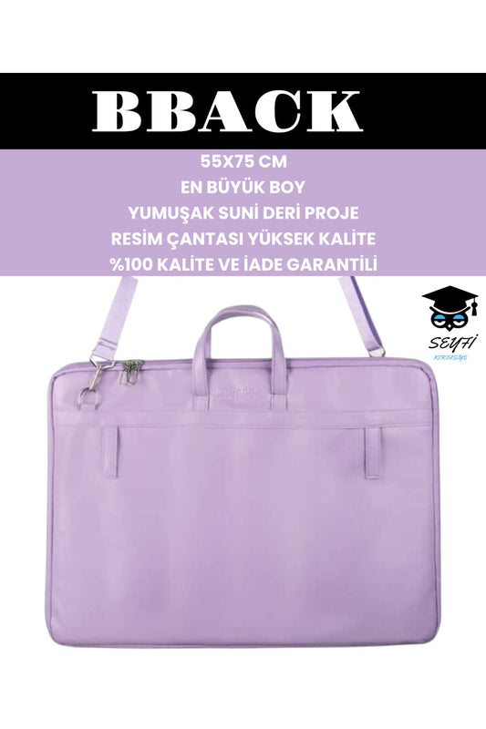 55X75 CM YUMUŞAK SUNİ DERİ PROJE-RESİM ÇANTASI YÜKSEK KALİTE %100 KALİTE VE İADE GARANTİLİ