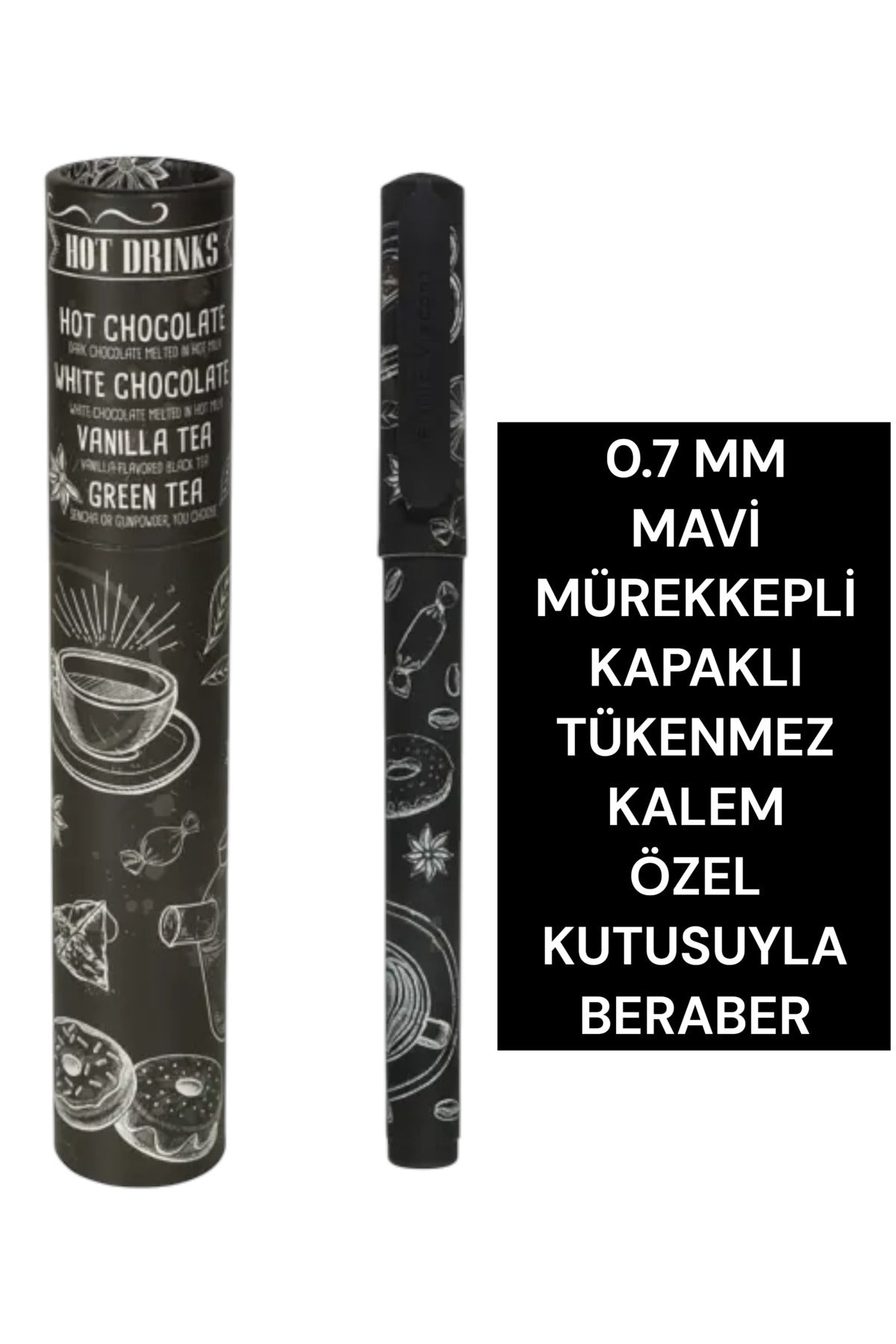 0.7 MM MAVİ MÜREKKEPLİ KAPAKLI TÜKENMEZ KALEM ÖZEL KUTUSUYLA BERABER