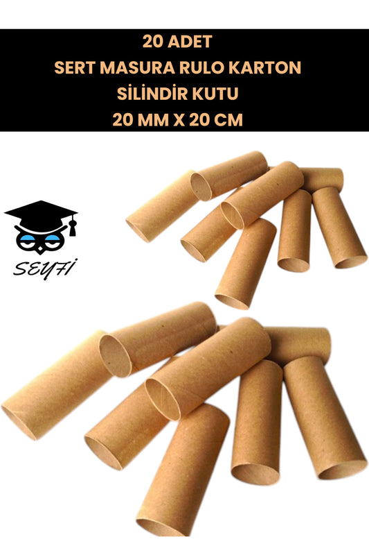 20 Adet Sert Masura Rulo Karton Silindir Kutu 20 Mm X 20 Cm 20 Adet