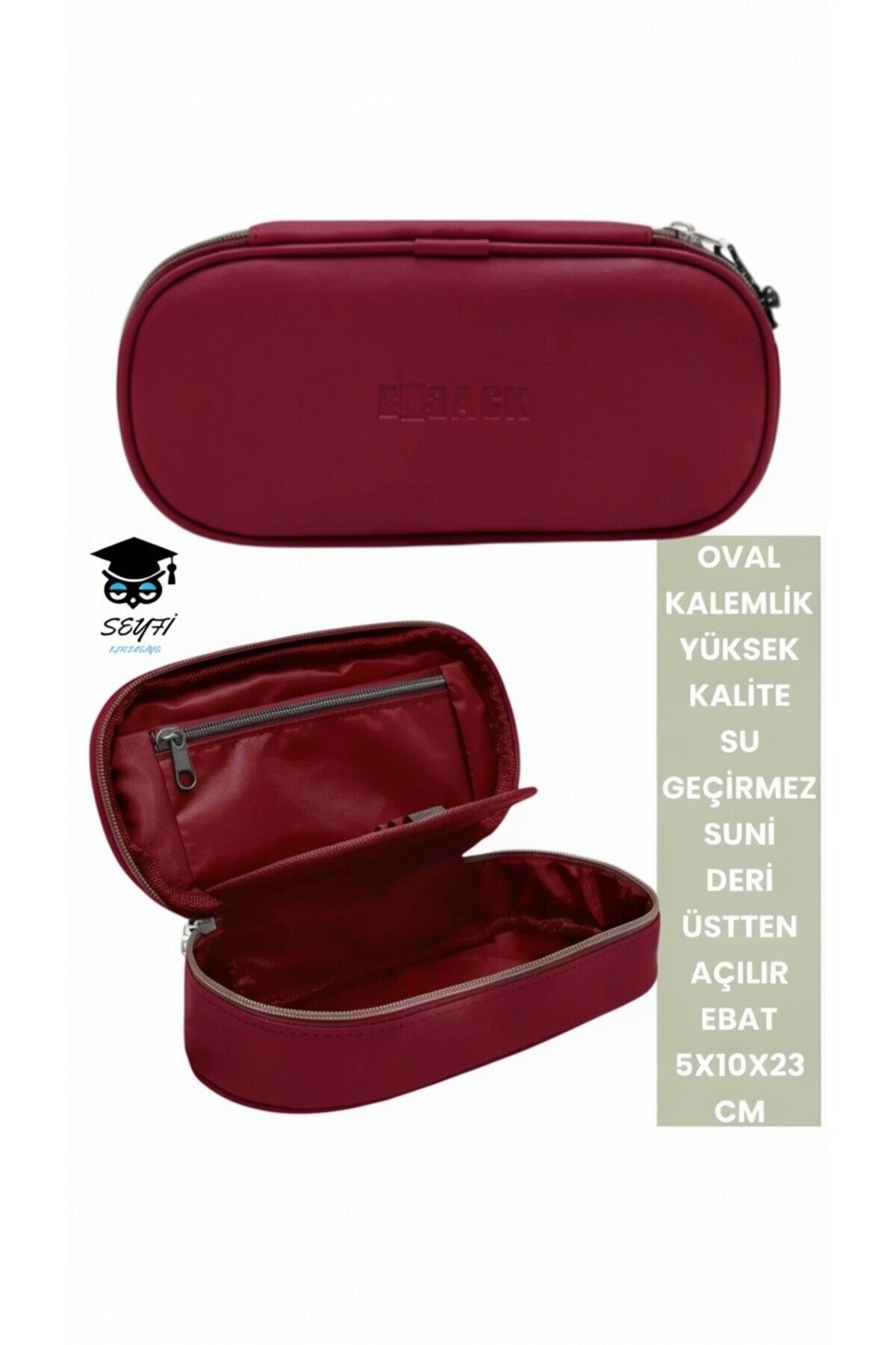Oval Kalemlik Üstten Açılır Kaliteli Su Geçirmez Kumaş 5x10x23 cm kalem çantası kalem kutusu
