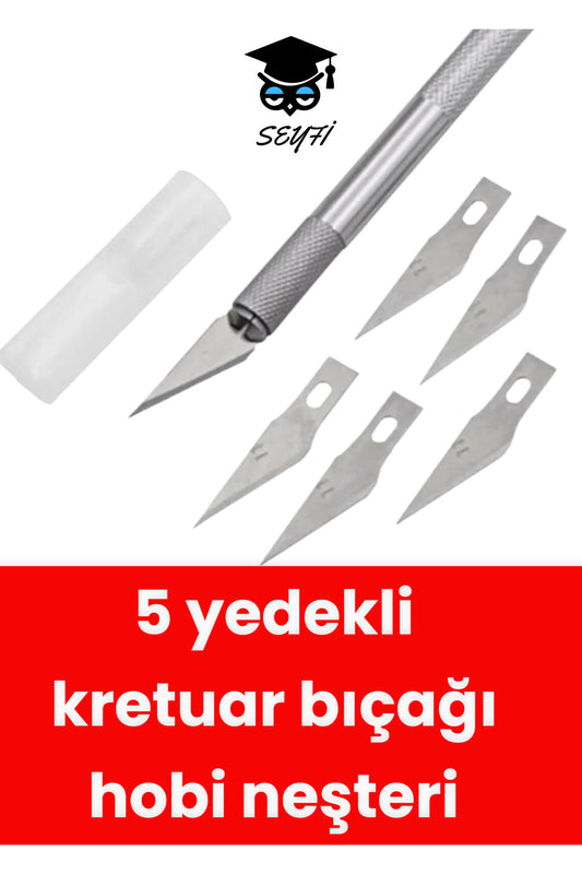 5 yedekli kretuar bıçağı hobi neşteri