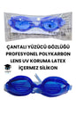 ÇANTALI YÜZÜCÜ GÖZLÜĞÜ PROFESYONEL POLYKARBON LENS UV KORUMA LATEX İÇERMEZ SİLİKON