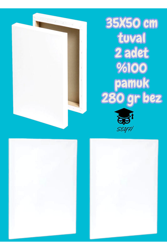 35X50 cm tuval 2 adet %100 pamuk 280 gr bez
