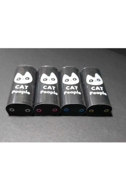 Siyah Silgi Kedi Modelli - 4 Adet