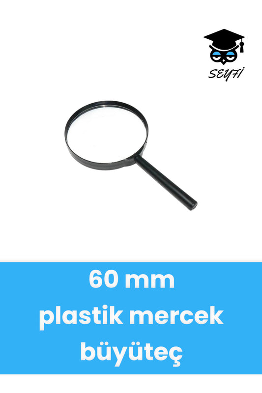 60 mm Saplı büyüteç plastik mercek