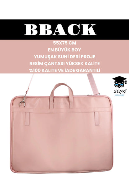 55X75 CM YUMUŞAK SUNİ DERİ PROJE-RESİM ÇANTASI YÜKSEK KALİTE %100 KALİTE VE İADE GARANTİLİ