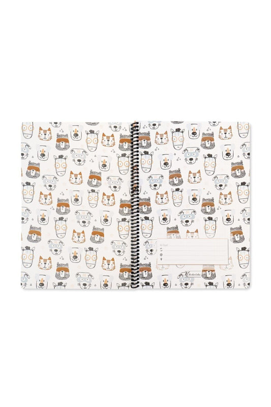 Animal Friends Baskılı A4 Kareli Defter