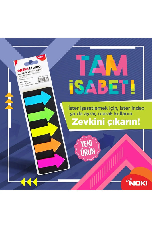 Ok Şekilli Şeffaf Film Index (5 RENK X 20 YAPRAK)