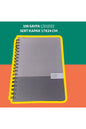 17x24 Cm Çizgisiz 100 Yaprak Plan Sert Kapak Telli Defter 60 Gr Beyaz Sayfa