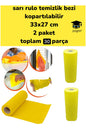 sarı rulo temizlik bezi kopartılabilir 33x27 cm 2 paket toplam 40 parça