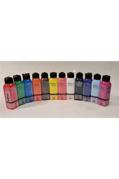 140 ml Ana Renkler Akrilik Boya 12'li Set