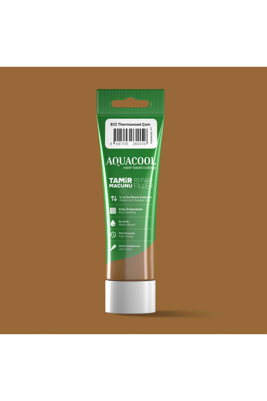 Aquacool Su Bazlı Çatlak Giderici Hızlı Kuruyan Ahşap Tamir Dolgu Macunu 833 Thermowood Çam 200 Gr