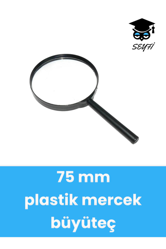 75 mm Saplı büyüteç plastik mercek