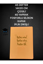 A5 DEFTER 14X20 CM ÇİZGİLİ 40 YAPRAK FOSFORLU SİLİKON KAPAK İPLİK DİKİŞLİ