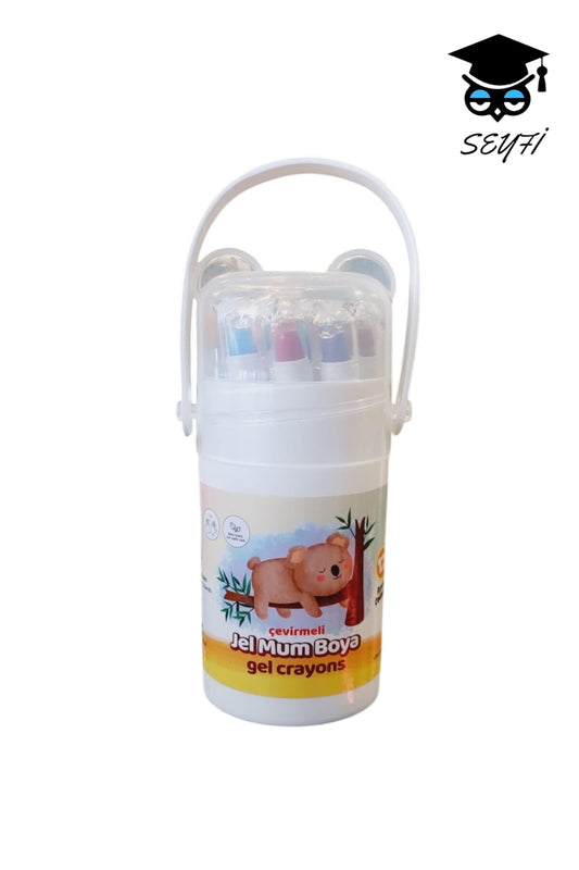 12 renk çevirmeli jel mum boya nova color plastik çantalı