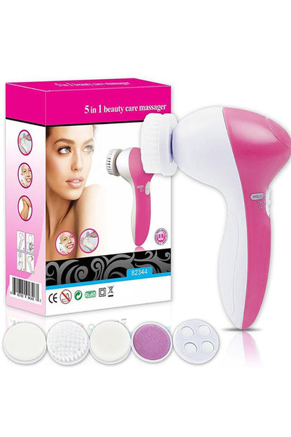 Lüks Seri 5 in 1 Pilli Yüz Temizleme, Masaj ve Peeling Fırçası Seti Cilt Canlandırıcı Sıkılaştırıcı