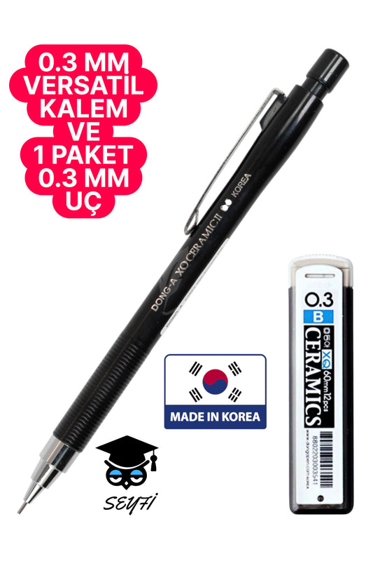0.3 MM VERSATİL KALEM VE 1 PAKET 0.3 MM UÇ 0.35 mm uçlu kalem