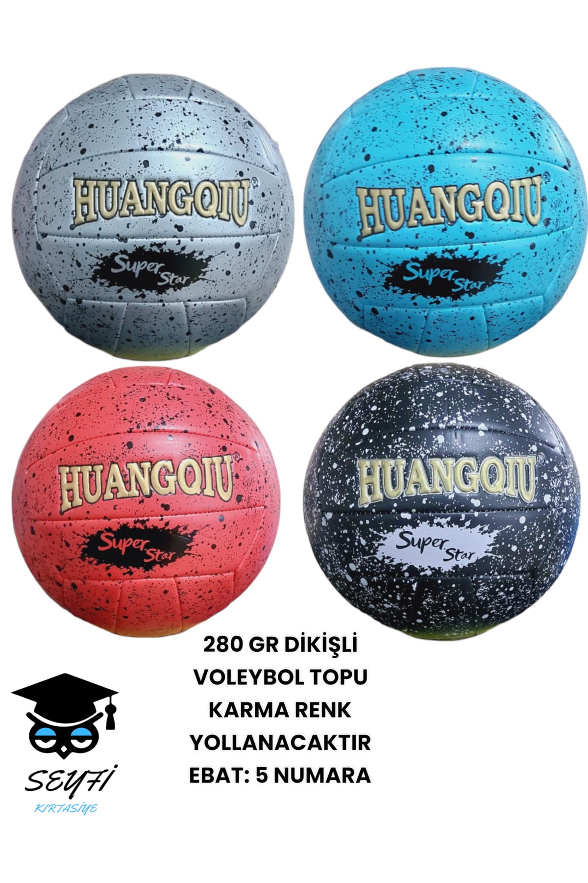 NO:5 280 GR KALİTELİ DİKİŞLİ VOLEYBOL TOPU KARMA RENK YOLLANACAKTIR