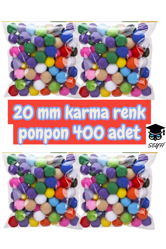20 mm karma renk ponpon 400 adet