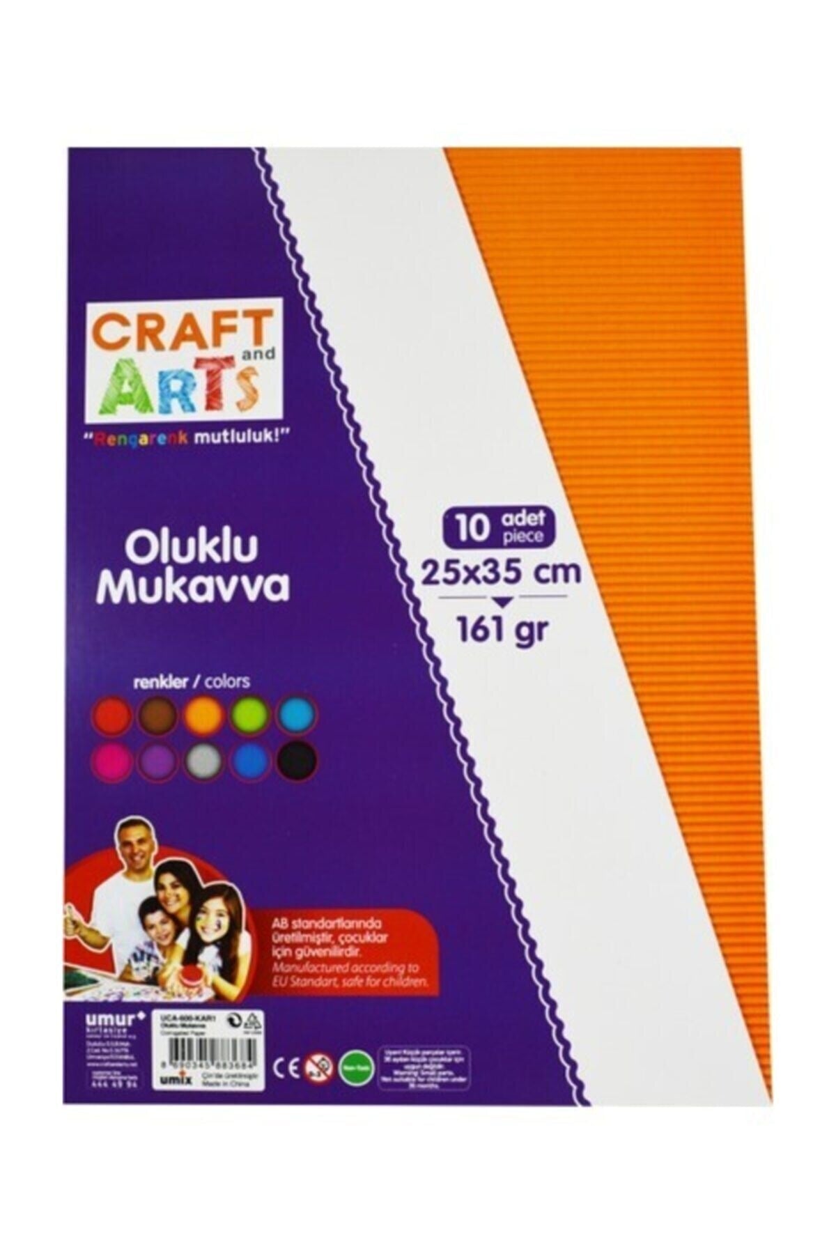 Craft And Arts Oluklu Mukavva Sımlı 25x35 10'lu Paket 165 Gram