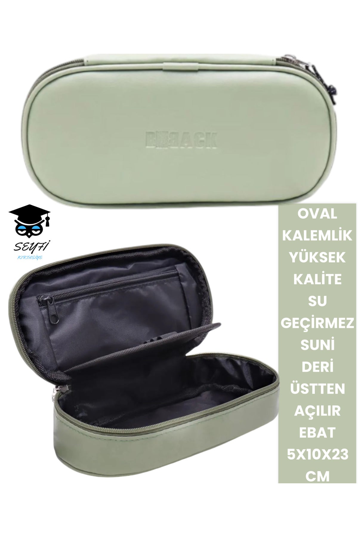 Oval Kalemlik Üstten Açılır Kaliteli Su Geçirmez Kumaş 5x10x23 cm kalem çantası kalem kutusu