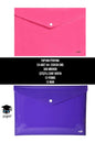TOPTAN FİYATINA 24 ADET A4 (20X30 CM) 300 MİKRON ÇITÇITLI ZARF DOSYA 12 PEMBE 12 MOR