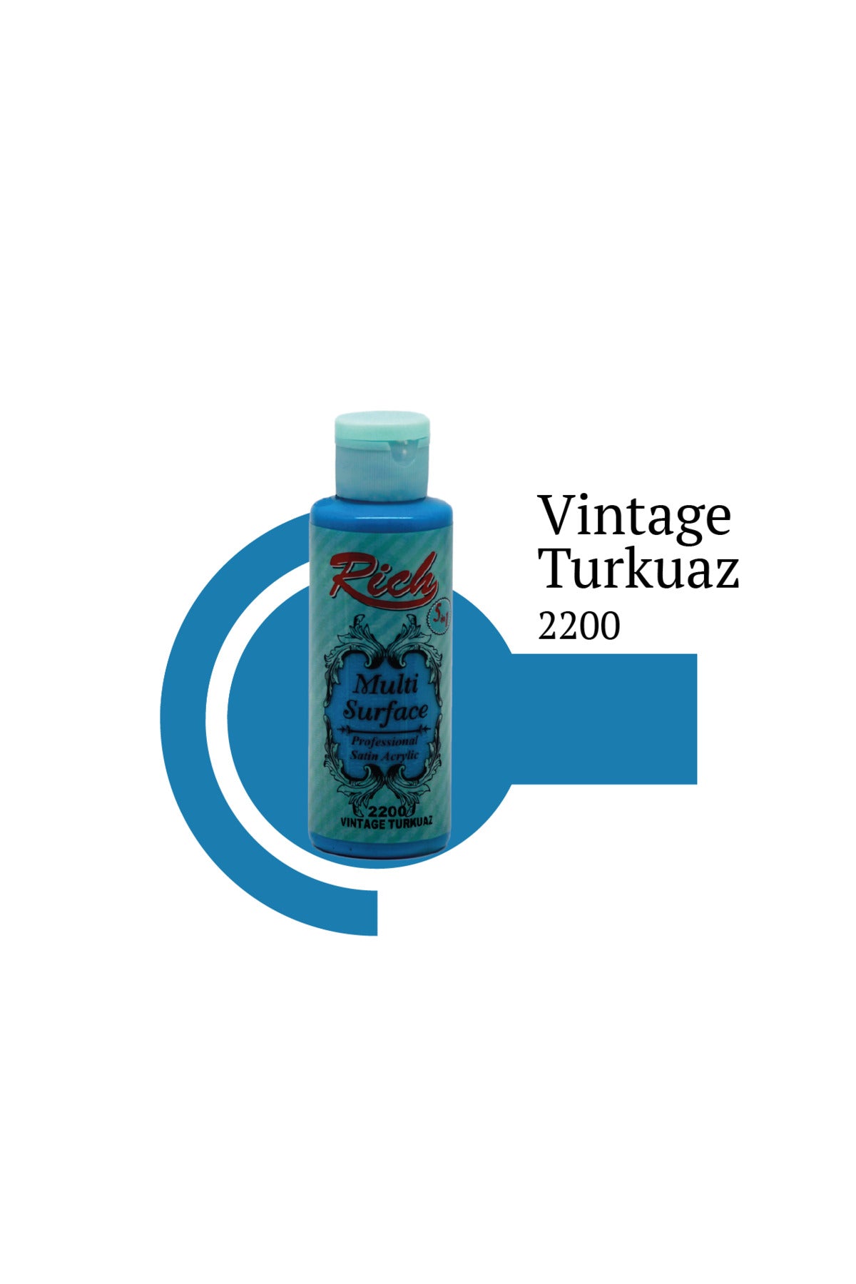 Multi Surface Her Yüzey İçin Akrilik Boya 120 cc. - 2200 Vintage Turkuaz