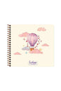 16x15 Cm Çizgisiz 50 Yaprak Sert Kapak Telli Defter 60 Gr Krem Rengi Kağıt Balon Desen
