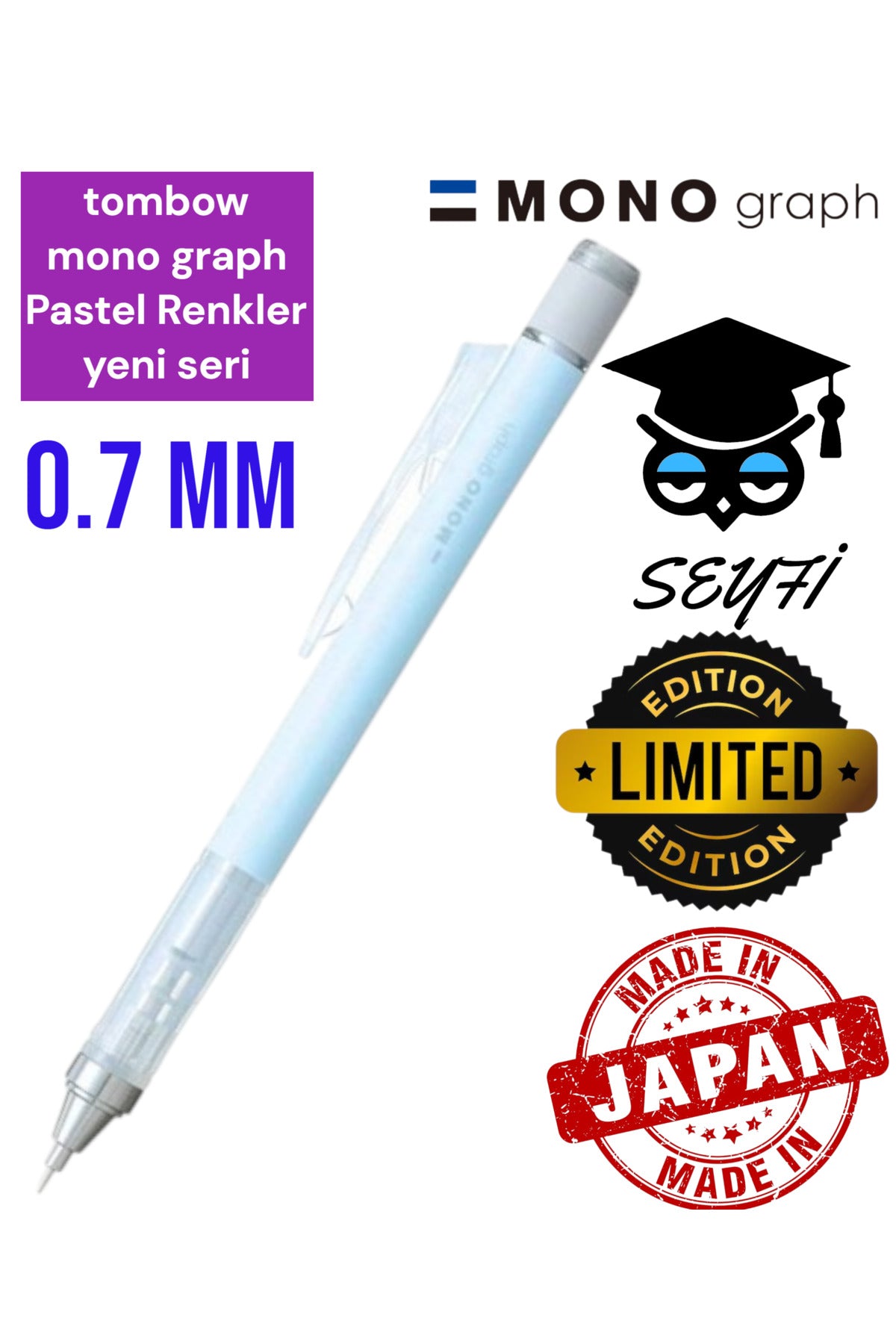 Mono Graph pastel renk uçlu kalem 0.7 mm YENİ ÜRÜN tombow