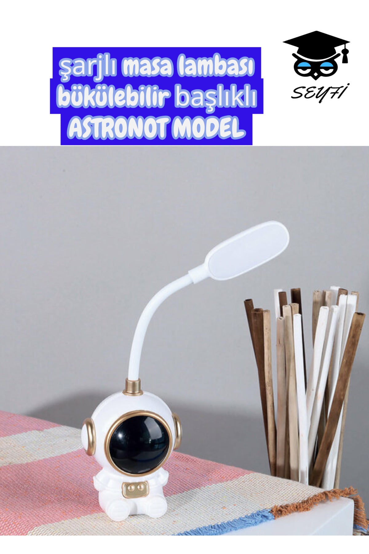 şarjlı masa lambası bükülebilir başlıklı ASTRONOT MODEL