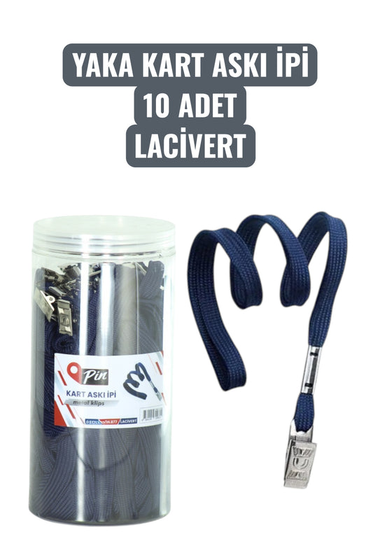 YAKA KART ASKI İPİ 10 ADET LACİVERT