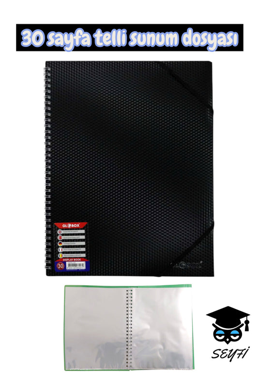 a4 ebat spiralli sunum dosyası 30 yaprak plastik kapak