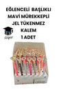 EĞLENCELİ BAŞLIKLI İNCE UÇLU JEL TÜKENMEZ KALEM MAVİ MÜREKKEP